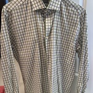 Thomas Dean Men's Green Checkered Shirt